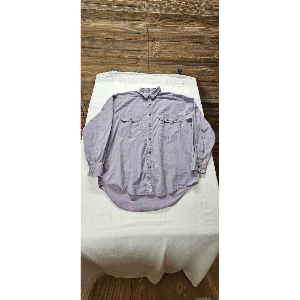 Levis‎ Mens Long Sleeve Button Down Shirt Purple Cotton Workwear Size M